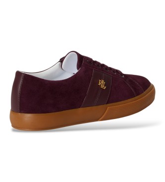 Lauren Ralph Lauren Sneakers Janson II in camoscio e pelle bordeaux