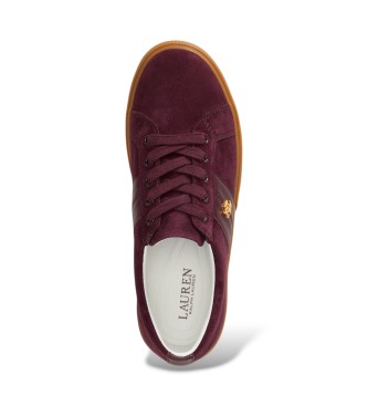 Lauren Ralph Lauren Sneakers Janson II in camoscio e pelle bordeaux