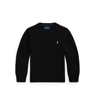 Polo Ralph Lauren Pull en coton à col rond noir
