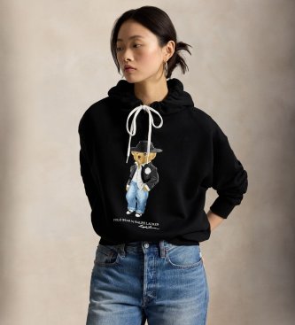 Polo Ralph Lauren Zwart sweatshirt met Polo Bear-print in kersthumeur