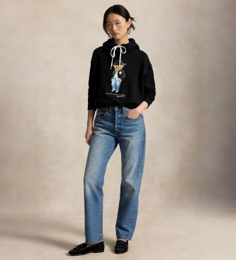 Polo Ralph Lauren Zwart sweatshirt met Polo Bear-print in kersthumeur
