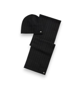 Lauren Ralph Lauren Conjunto de gorro y bufanda negro