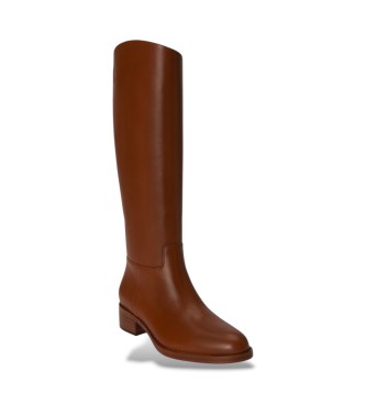 Lauren Ralph Lauren Stivali alti Kyle in pelle di vitello marrone
