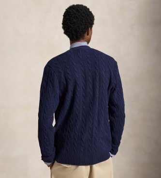 Polo Ralph Lauren Cardigan en laine et cachemire marine