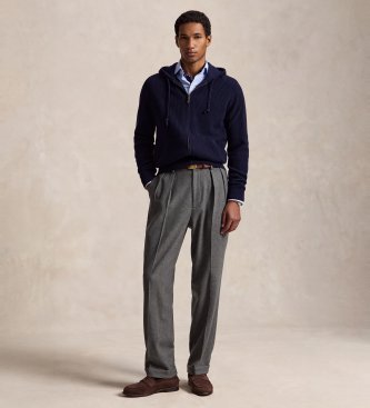 Polo Ralph Lauren Navy blue hooded knit jacket