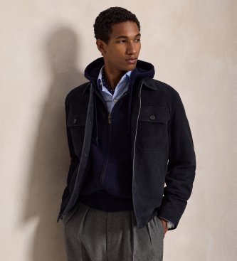 Polo Ralph Lauren Navy blue hooded knit jacket