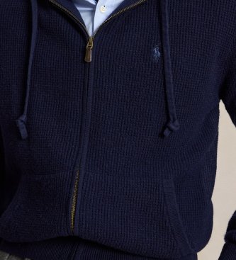 Polo Ralph Lauren Navy blue hooded knit jacket