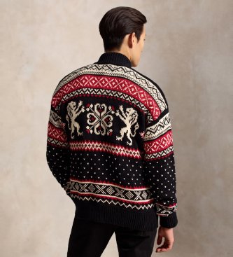 Polo Ralph Lauren Cardigan oversize in cotone e cashmere nero