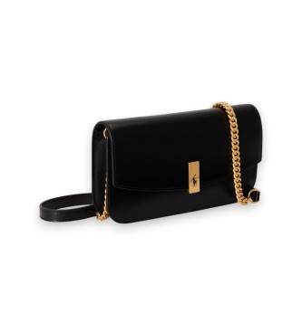 Polo Ralph Lauren Bolso cartera Polo ID de piel con cadena negro