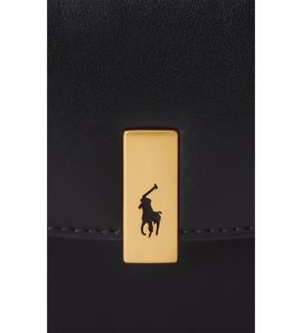 Polo Ralph Lauren Bolso cartera Polo ID de piel con cadena negro