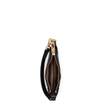 Polo Ralph Lauren Bolsa de couro meia-lua preta