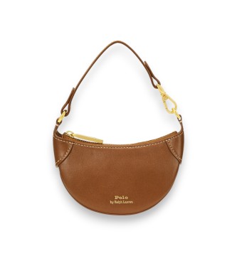 Polo Ralph Lauren Bolsa de couro meia-lua marrom