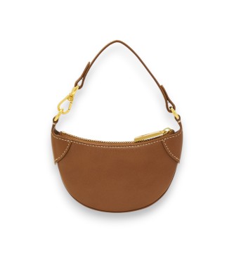 Polo Ralph Lauren Bolsa de couro meia-lua marrom