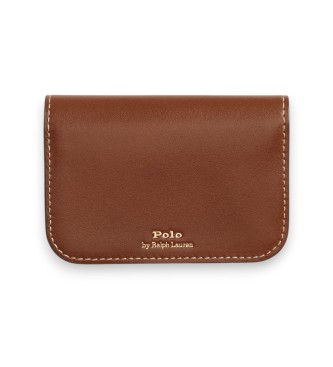 Polo Ralph Lauren Carteira de couro Over Card marrom