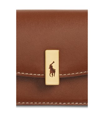 Polo Ralph Lauren Carteira de couro Over Card marrom