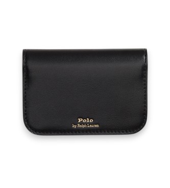 Polo Ralph Lauren Carteira de couro Over Card preta