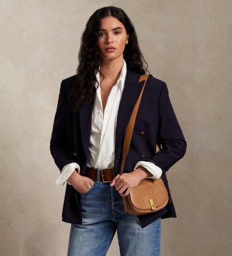 Polo Ralph Lauren Bolsa de couro Saddle marrom