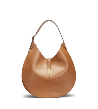 Polo Ralph Lauren Große Schulter­tasche Polo ID aus braunem Kalbsleder