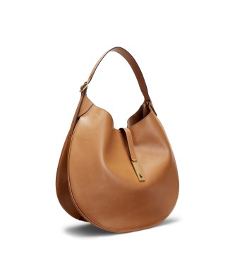 Polo Ralph Lauren Große Schulter­tasche Polo ID aus braunem Kalbsleder