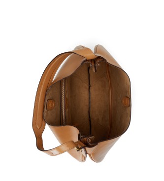 Polo Ralph Lauren Große Schulter­tasche Polo ID aus braunem Kalbsleder