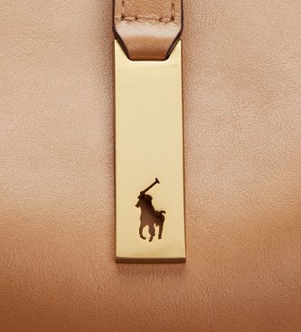 Polo Ralph Lauren Große Schulter­tasche Polo ID aus braunem Kalbsleder