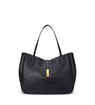 Polo Ralph Lauren Bolso tote Polo ID grande de piel negro