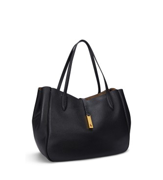 Polo Ralph Lauren Bolso tote Polo ID grande de piel negro