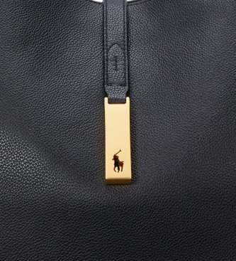Polo Ralph Lauren Bolso tote Polo ID grande de piel negro