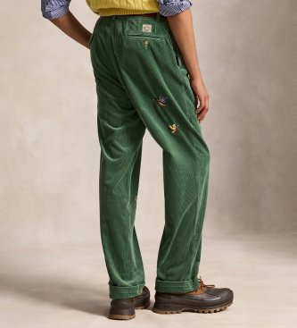 Polo Ralph Lauren Calça Whitman bordada Relaxed Fit verde