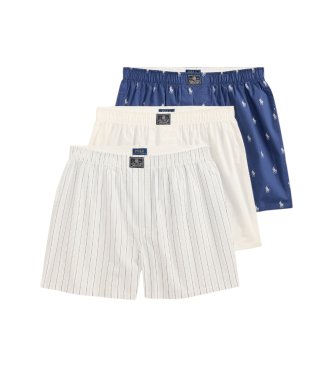 Polo Ralph Lauren Set of 3 blue, white cotton boxers