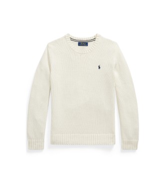 Polo Ralph Lauren Baumwollpullover mit weißem Rundhalsausschnitt