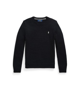 Polo Ralph Lauren Pull en coton à col rond noir