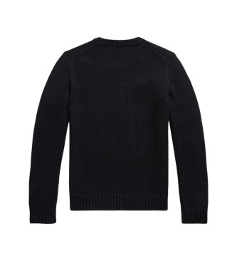 Polo Ralph Lauren Pull en coton à col rond noir