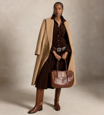 Polo Ralph Lauren Große braune Polo Blaze Schultertasche
