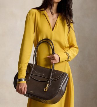 Polo Ralph Lauren Große Polo Blaze Schultertasche dunkelbraun