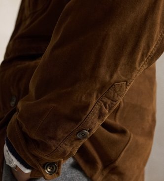 Polo Ralph Lauren Funkcionalna jakna iz rjave semiš usnje