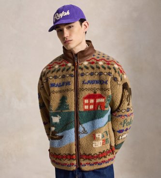 Polo Ralph Lauren Multifarvet landskabsfleecejakke