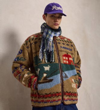 Polo Ralph Lauren Multifarvet landskabsfleecejakke