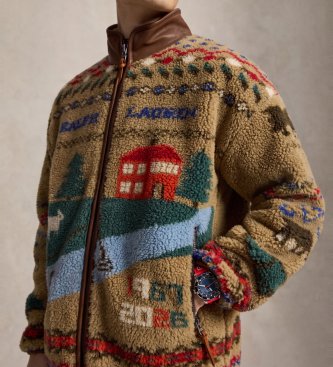Polo Ralph Lauren Multifarvet landskabsfleecejakke