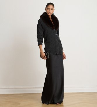 Lauren Ralph Lauren Cardigan i uld og kashmir, grå