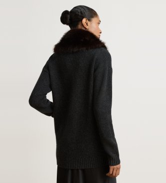 Lauren Ralph Lauren Cardigan i uld og kashmir, grå