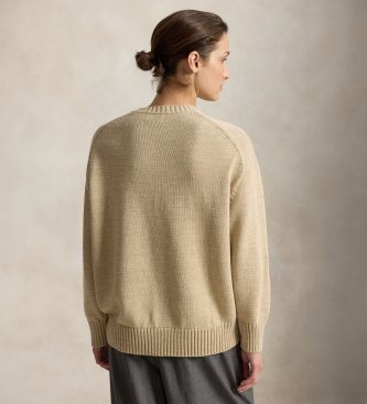 Polo Ralph Lauren Winterpullover mit Polo Bear in Beige