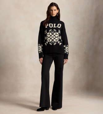Polo Ralph Lauren Pull en laine à col roulé noir