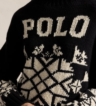 Polo Ralph Lauren Pull en laine à col roulé noir