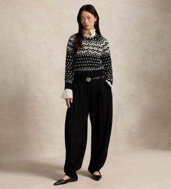 Polo Ralph Lauren Fair Isle-cardigan i uldmix, sort