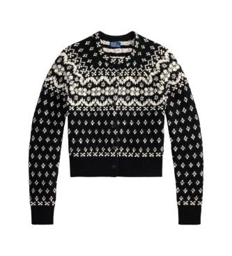 Polo Ralph Lauren Fair Isle-cardigan i uldmix, sort