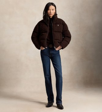 Polo Ralph Lauren Chaqueta acolchada de lana y cachemira marrón
