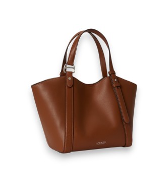 Lauren Ralph Lauren Lille Tasha tote-taske i brunt nappaskind