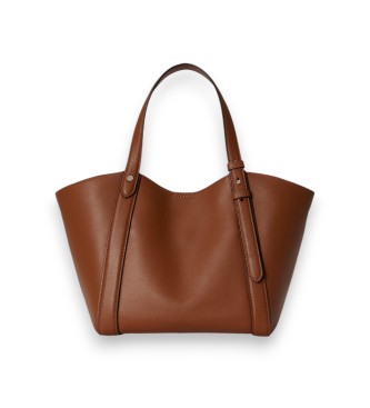 Lauren Ralph Lauren Lille Tasha tote-taske i brunt nappaskind