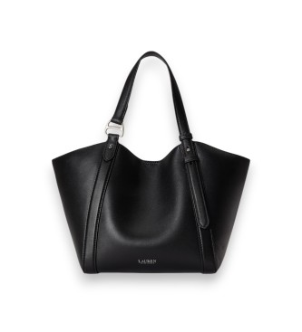 Lauren Ralph Lauren Lille Tasha tote-taske i nappaskind sort